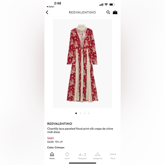 RED Valentino | Dresses | Redvalentinochantilly Lacepaneled Floralprint  Silk Crepe De Chine Midi Dress | Poshmark